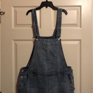 Distressed denim Overalls